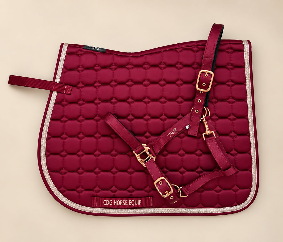 Bordeaux Satin Saddle Pad & Halter