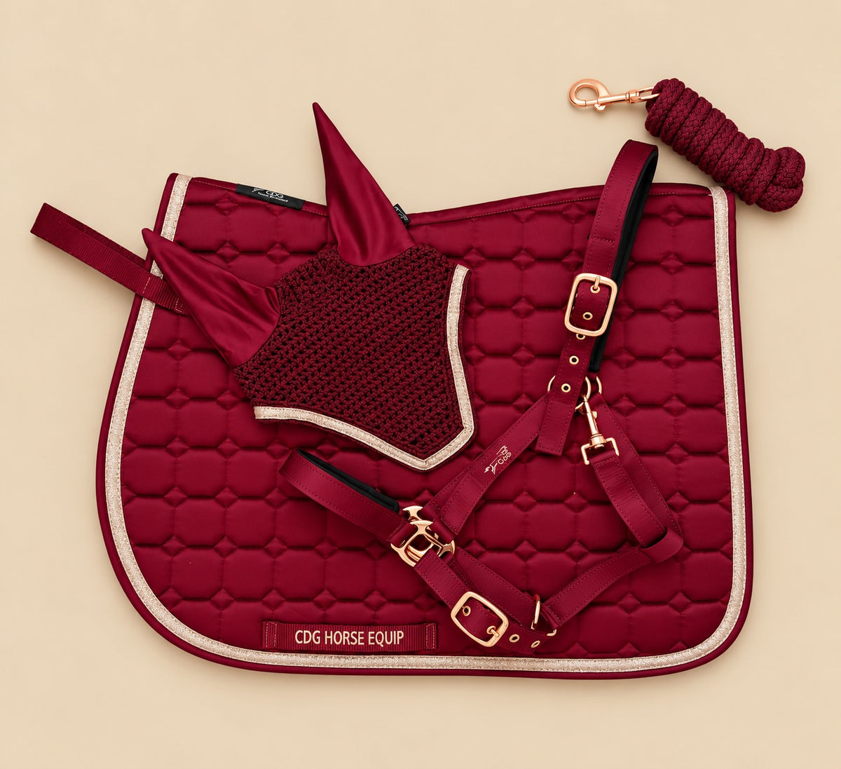 Bordeaux Satin Set 3 Pieces