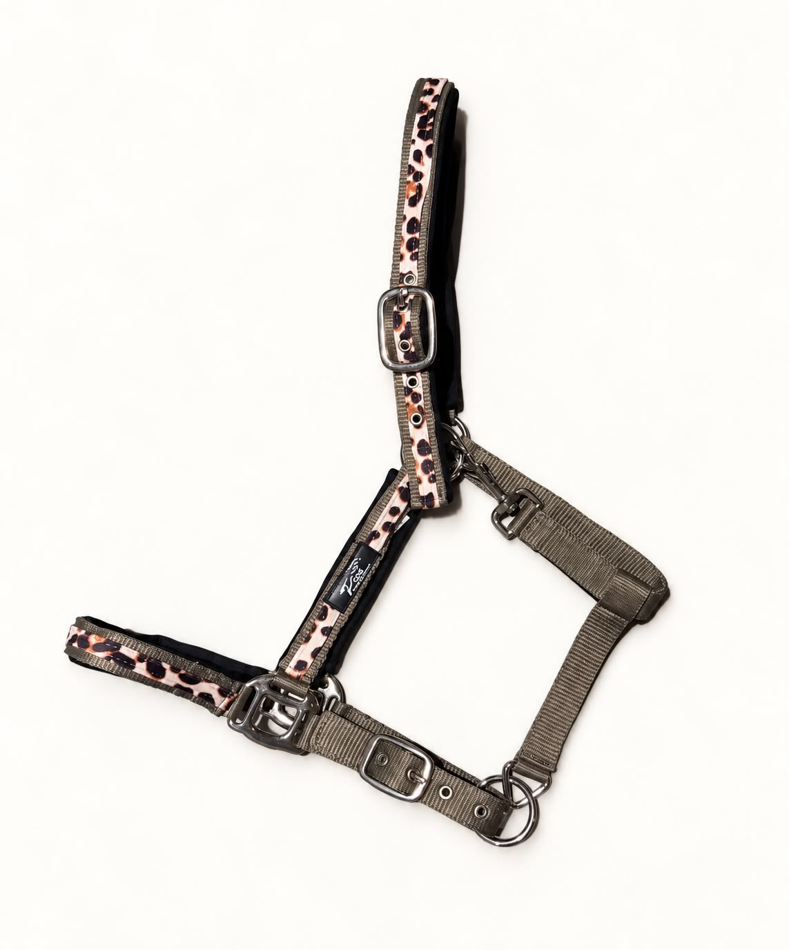 Laura Taupe Glitter Leopard Halter