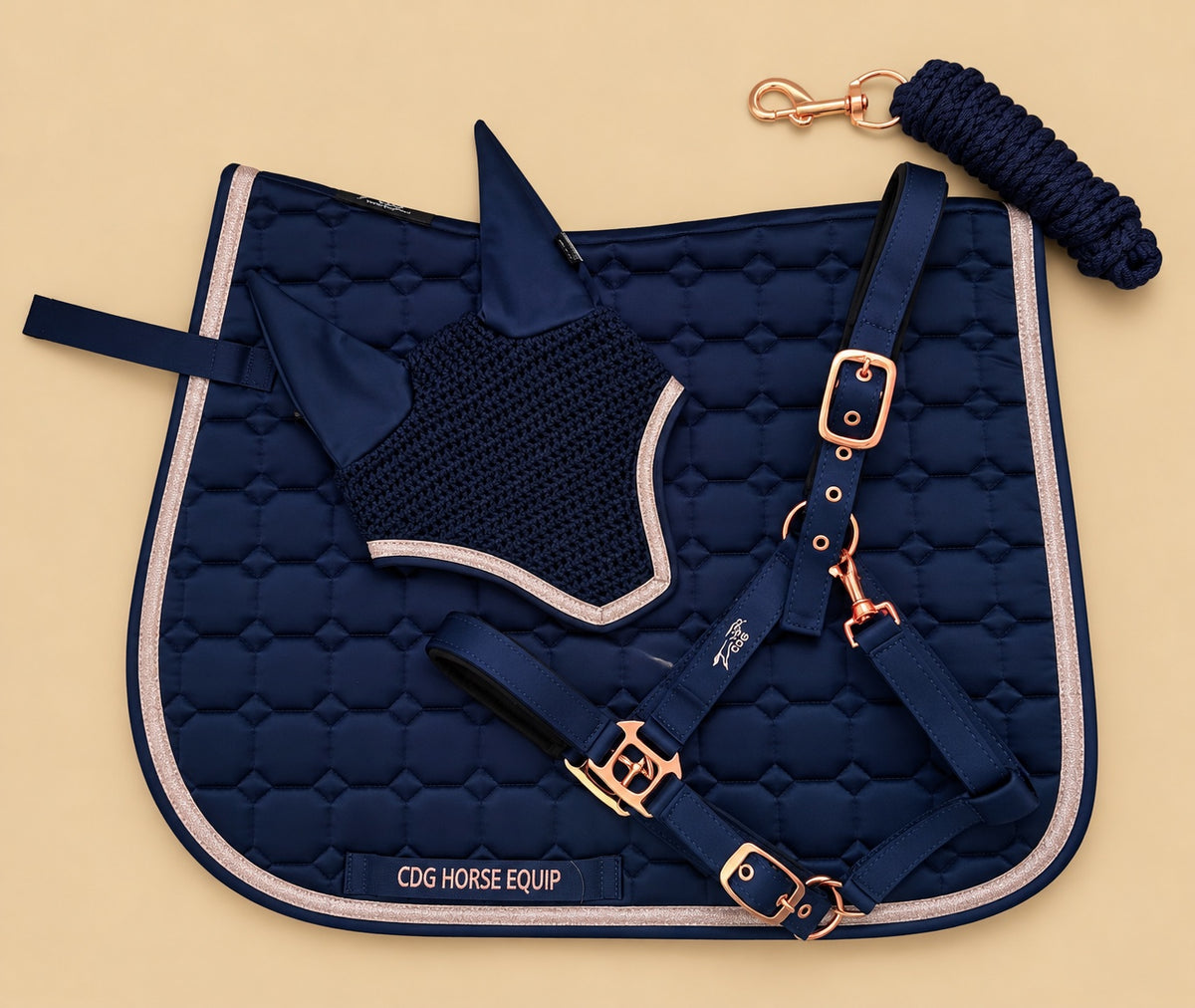 Marine Blue Satin Set 3 Pieces