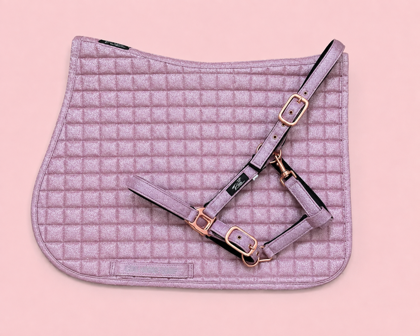 Pink Glitter Saddle Pad & Halter