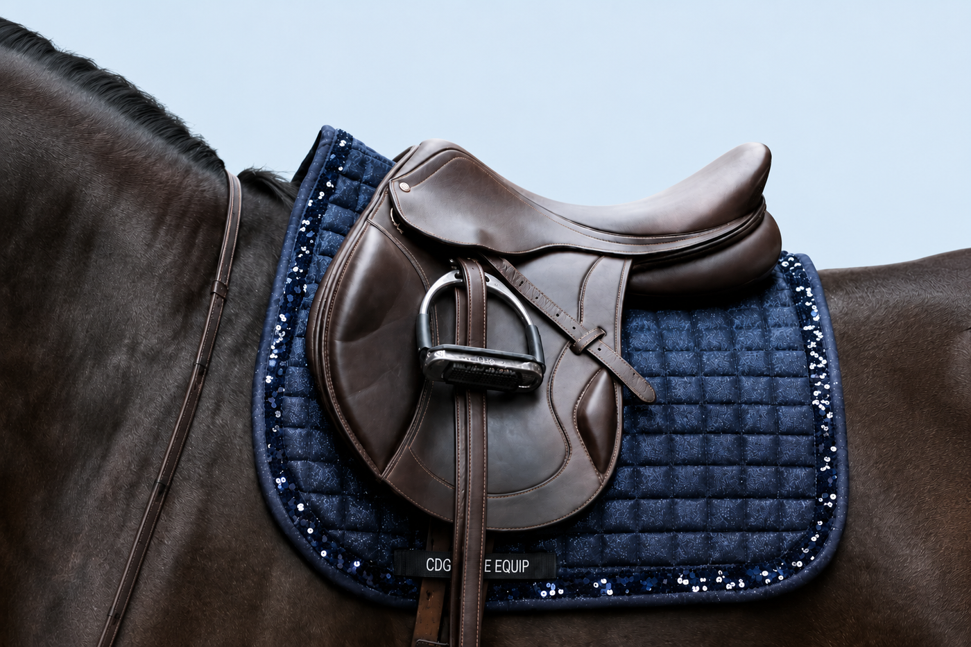 Blue Glitter Disco Saddle Pad