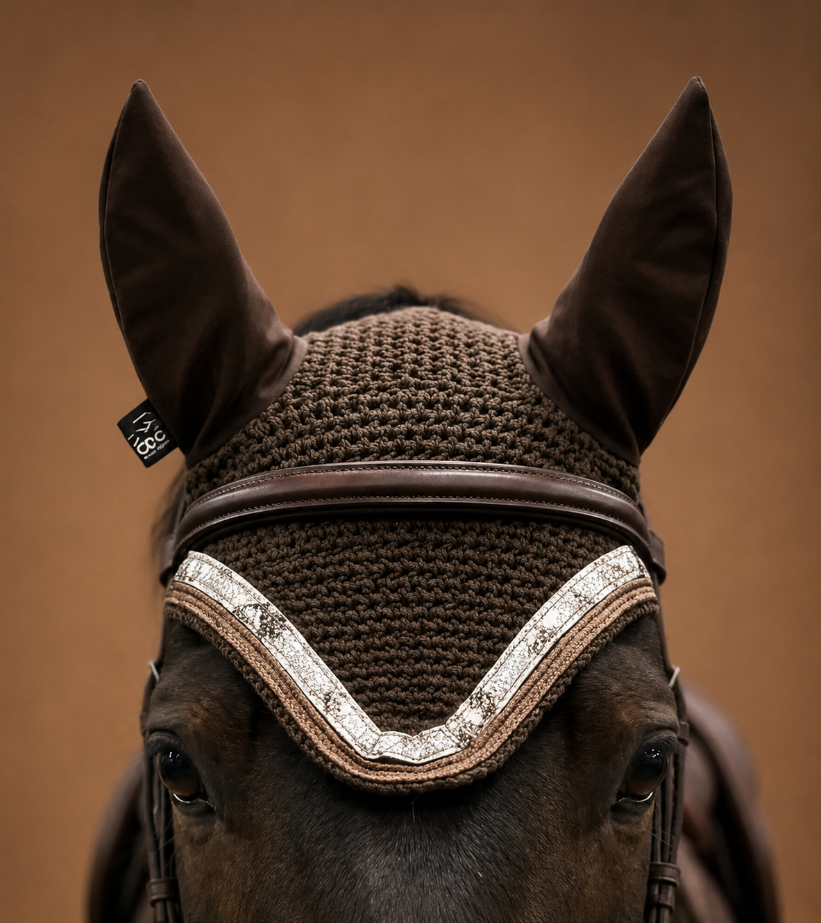 Brown Glitter Snake Ear Bonnet