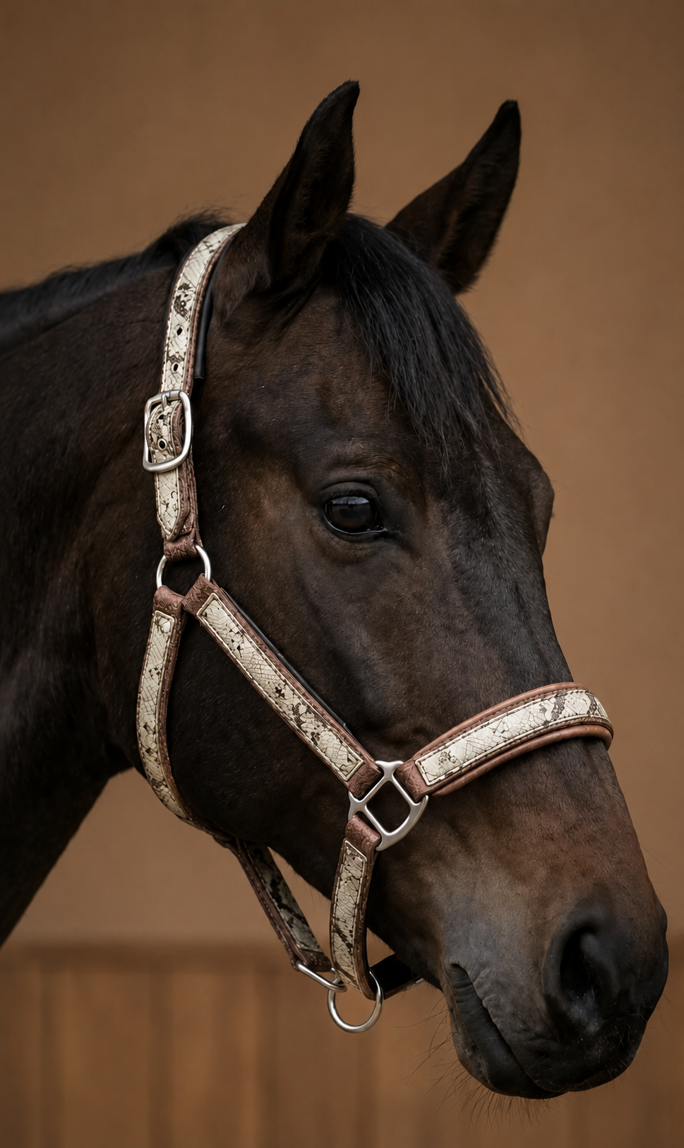 Brown Glitter Snake Halter