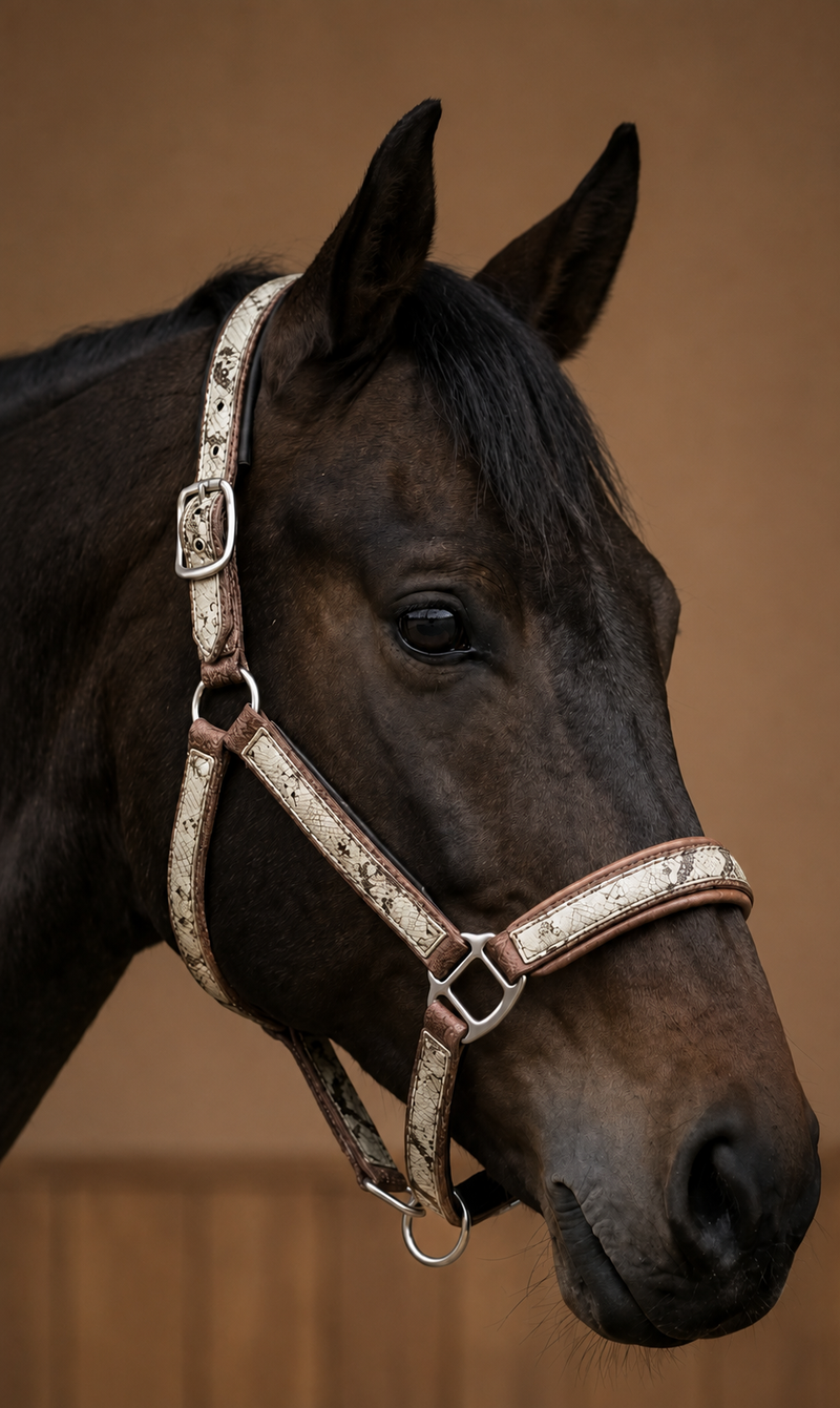 Brown Glitter Snake Halter