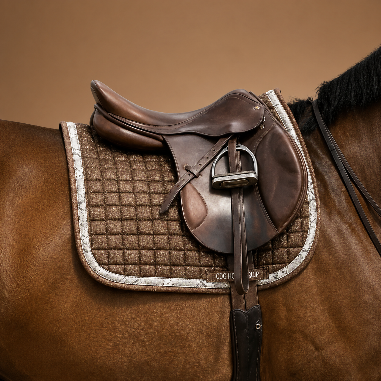 Brown Glitter Snake Saddle Pad