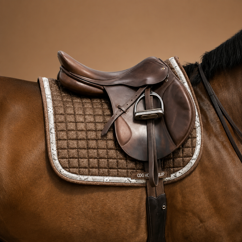 Brown Glitter Snake Saddle Pad