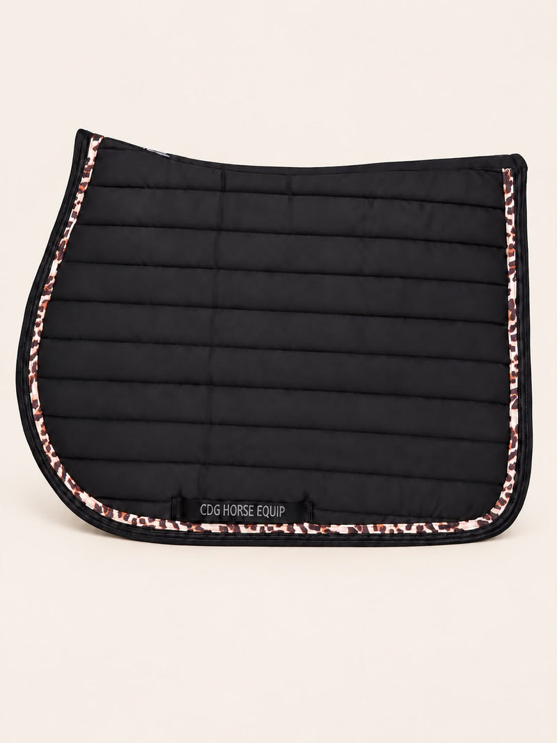 Laura Black Glitter Leopard Saddle Pad