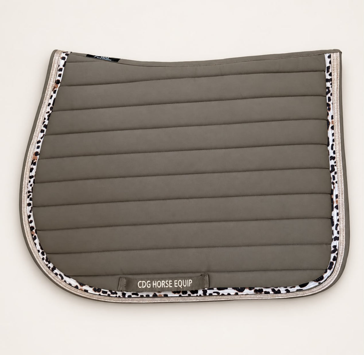 Laura Taupe Glitter Leopard Saddle Pad