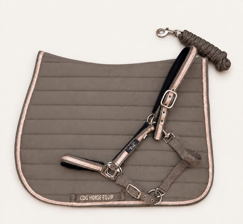 Laura Taupe Glitter Saddle Pad & Halter