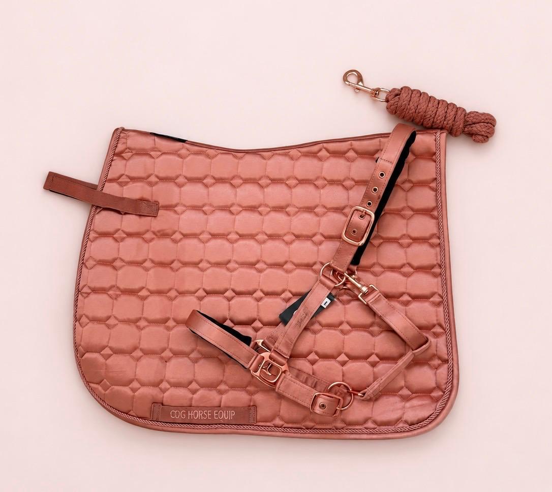 Prune Satin Saddle Pad & Halter